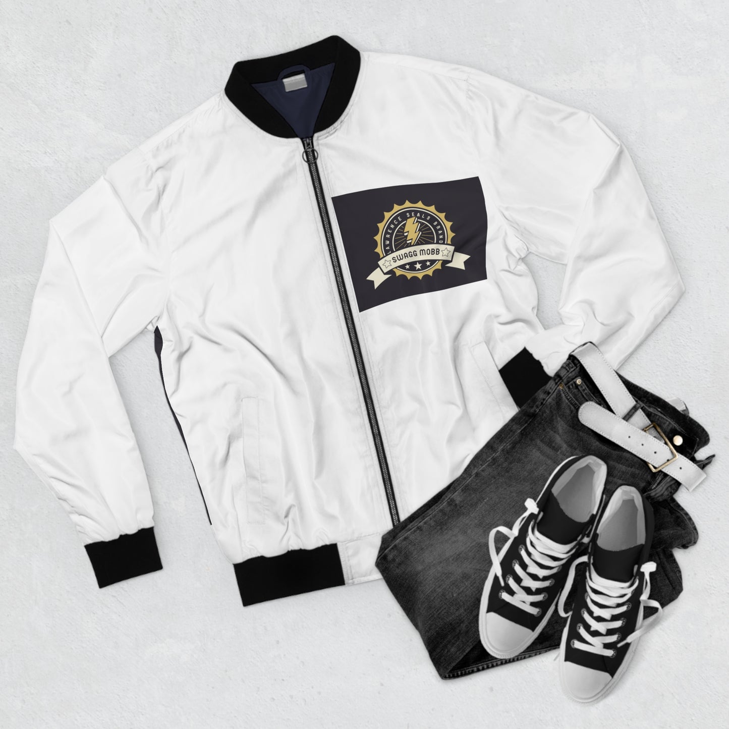 Veteran Pride Bomber Jacket — "Service & Sacrifice" Chest Emblem