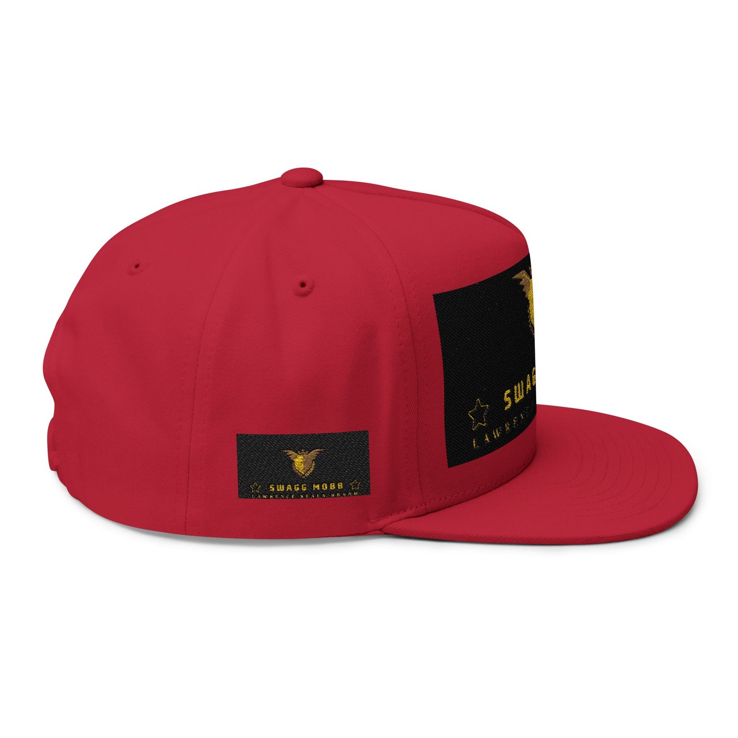 Swagg Mobb Embroidered Flat Bill Cap — Gold Eagle Logo Snapback