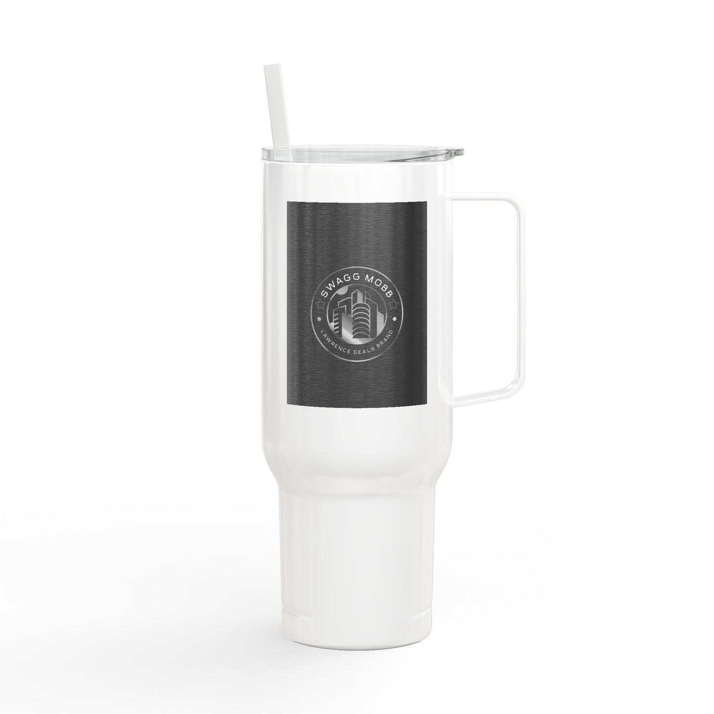 Engraved 40oz Insulated Tumbler with Lid & Handle — Personalized Stainless Travel Cup
