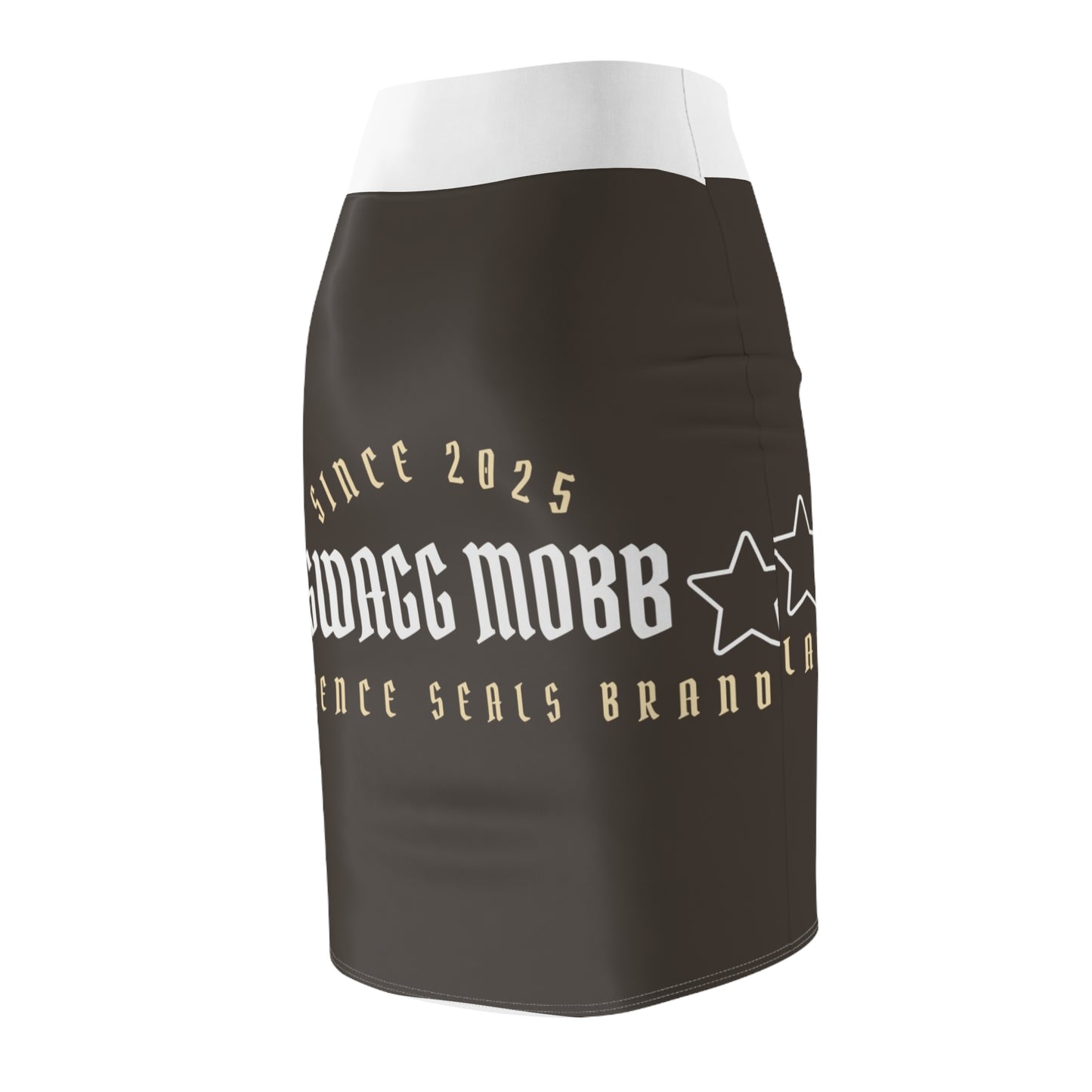 Trendy Women's Pencil Skirt - 'Swagg Mobb' Graphic Fashion Statement, Chic Night Out Outfit, Everyday Wear, Party Style, Unique Gift