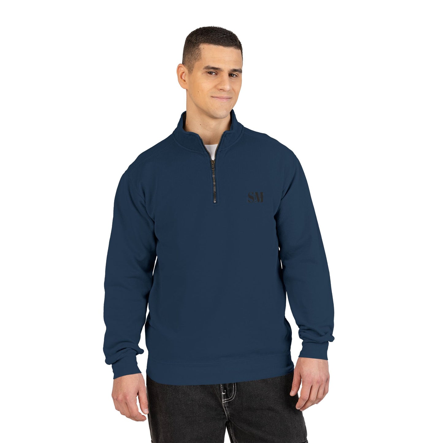 Quarter-Zip Sweatshirt — Vintage Crest "Always Forward" Chest Logo