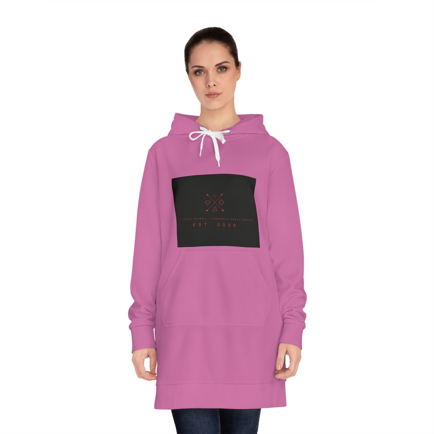 Cozy Graphic Hoodie Dress — Minimal 'Eat Your' Logo Pullover