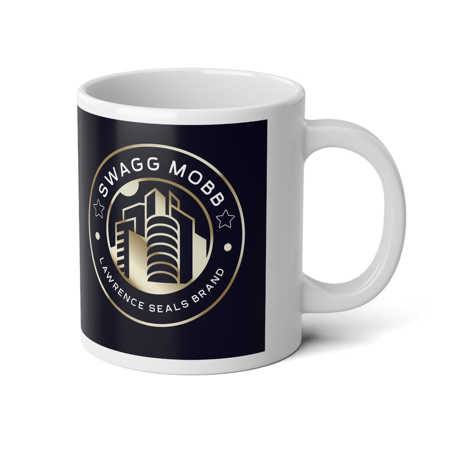 Swagg Mobb 20oz Jumbo Mug — Urban Skyline Logo Coffee Cup