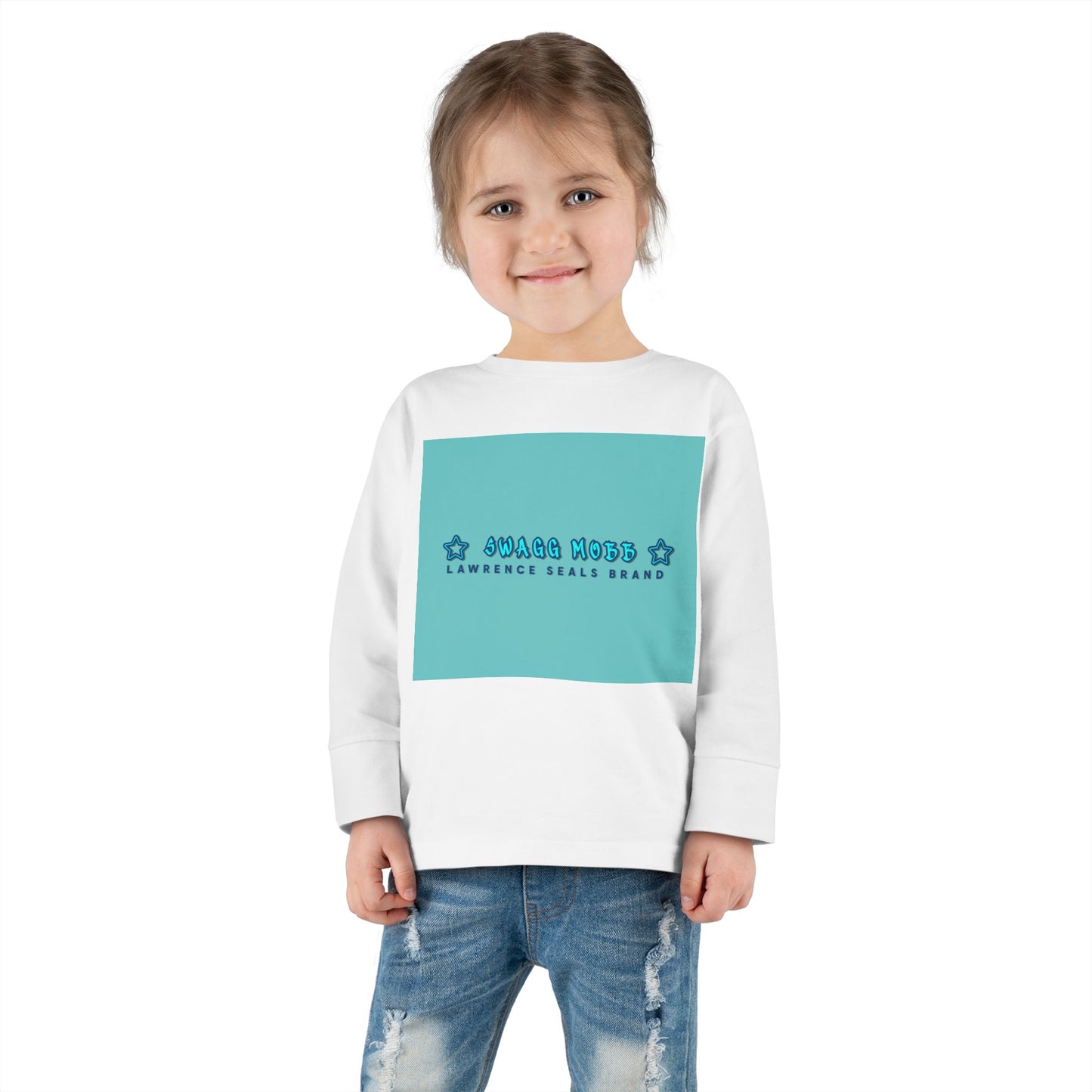 Toddler Long Sleeve Tee — "Squad Vibes" Stars Graphic Kids Shirt