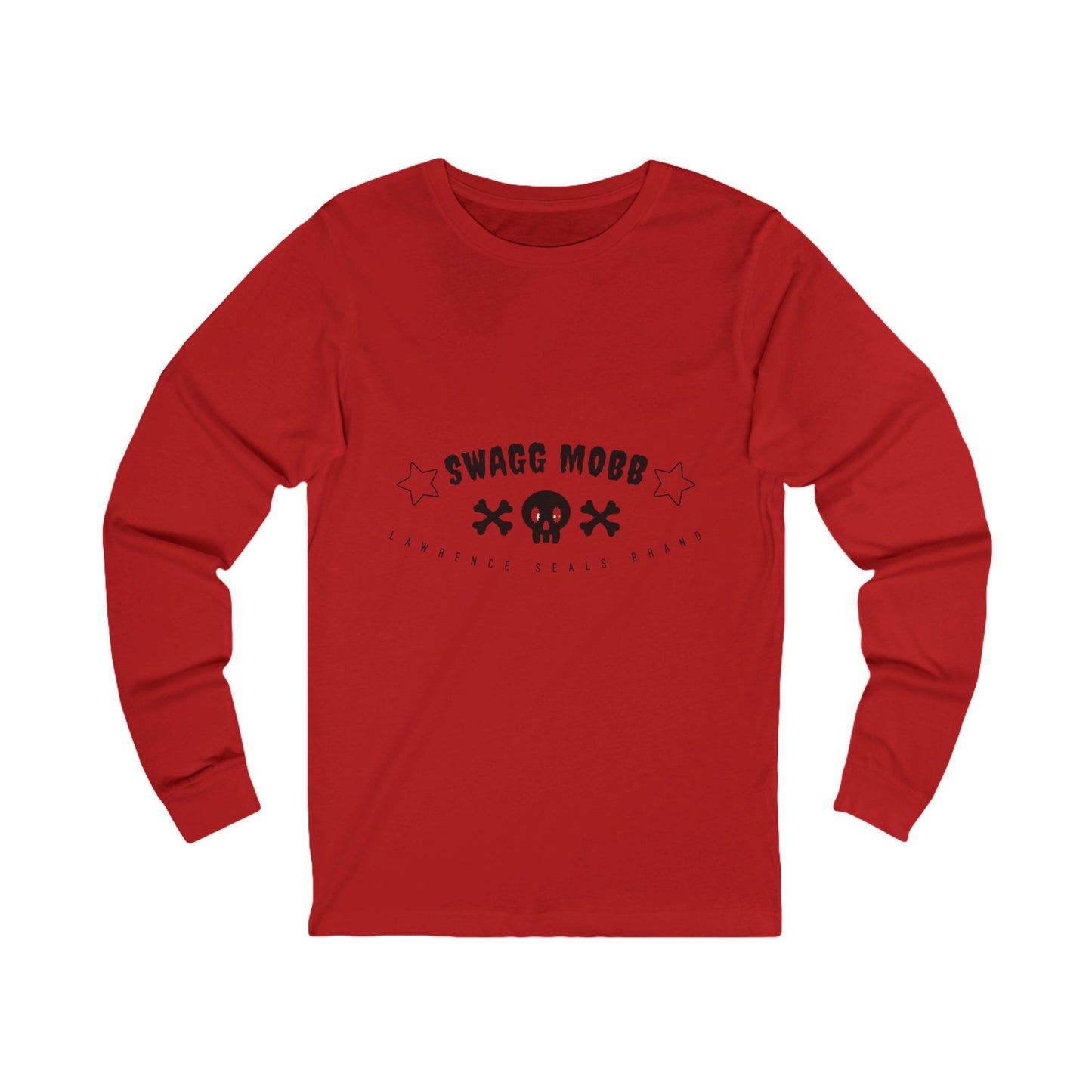 Long Sleeve Tee — "Swagg Mobb" Skull Logo Graphic