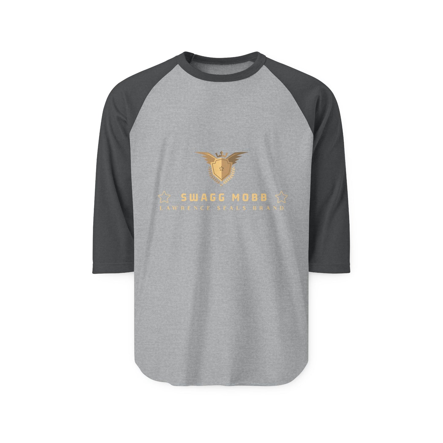 Swagg Mobb Eagle Logo Raglan Shirt — Vintage Golden Graphic 3/4 Sleeve