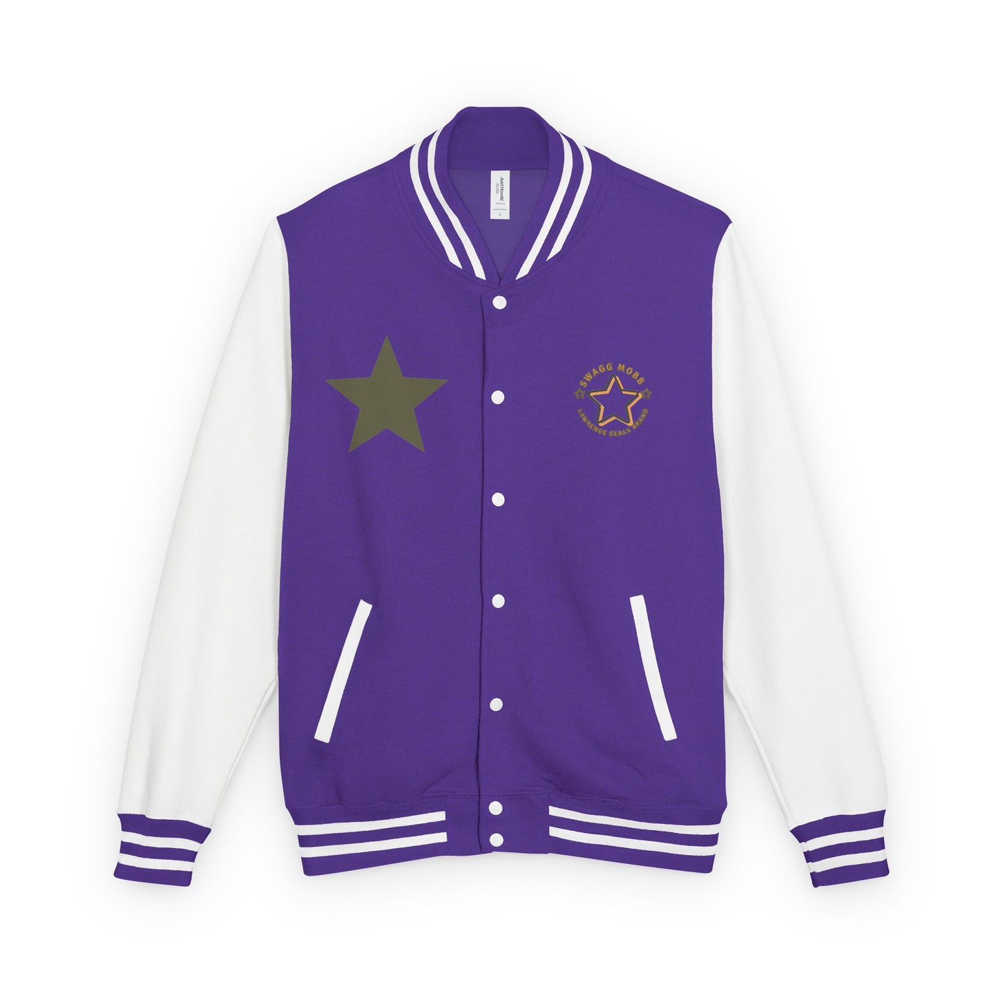 Unisex Heavyweight Letterman Jacket - Stylish Star & Badge Design, Sports Apparel, Cozy Layer, Perfect Gift for Graduations, Birthdays