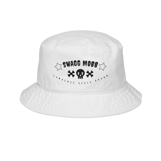 Skull & Stars Embroidered Bucket Hat — "SWAGG MOBB" Streetwear Cap