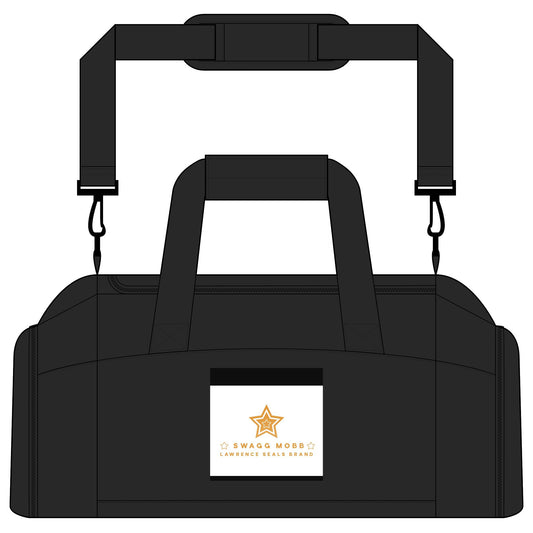Black Logo Gym Bag – Lightweight Duffel with Removable Shoulder Strap