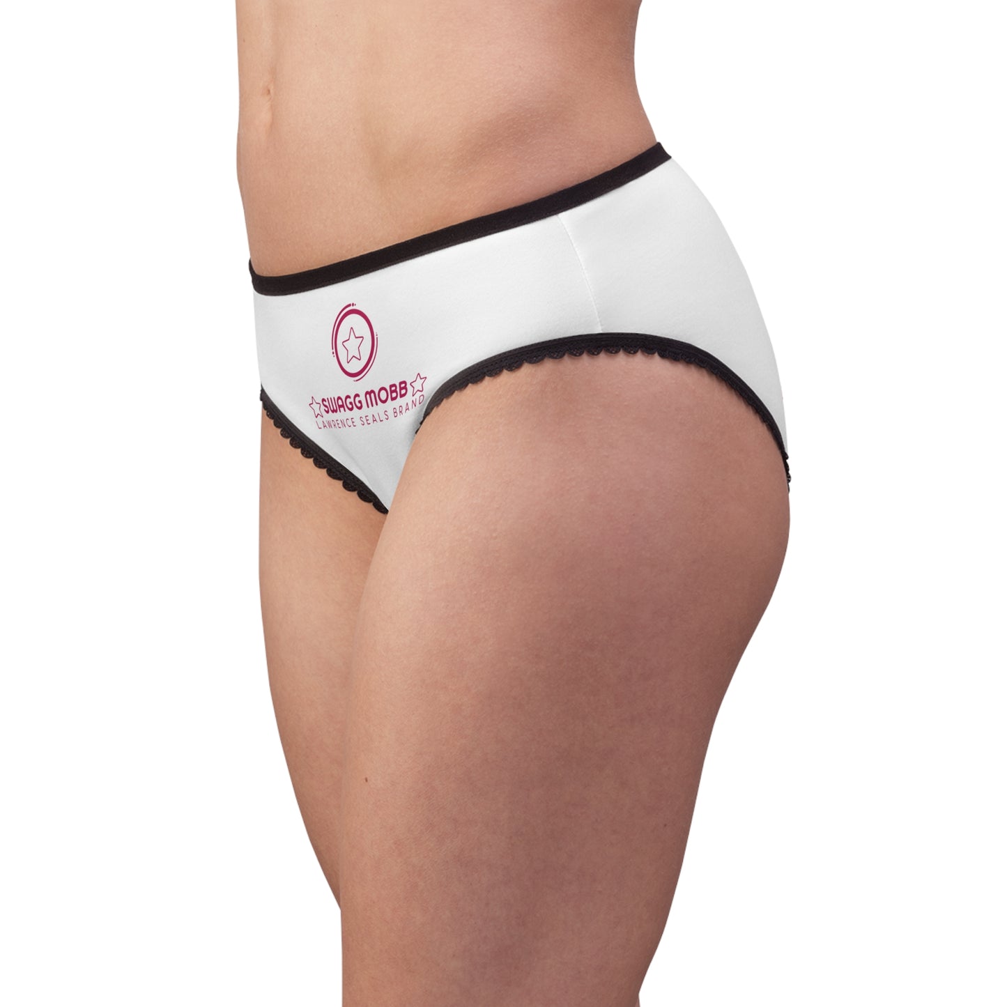 Women's Briefs — SWAGG MOBB Pink Logo Laced Bikini Panty