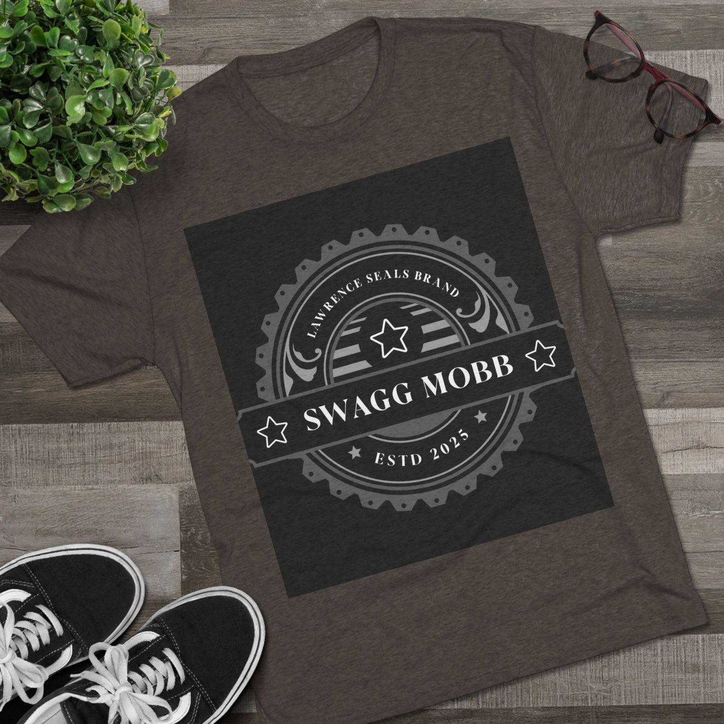 Swagg Mobb Logo Tee — Vintage Badge Graphic T-Shirt