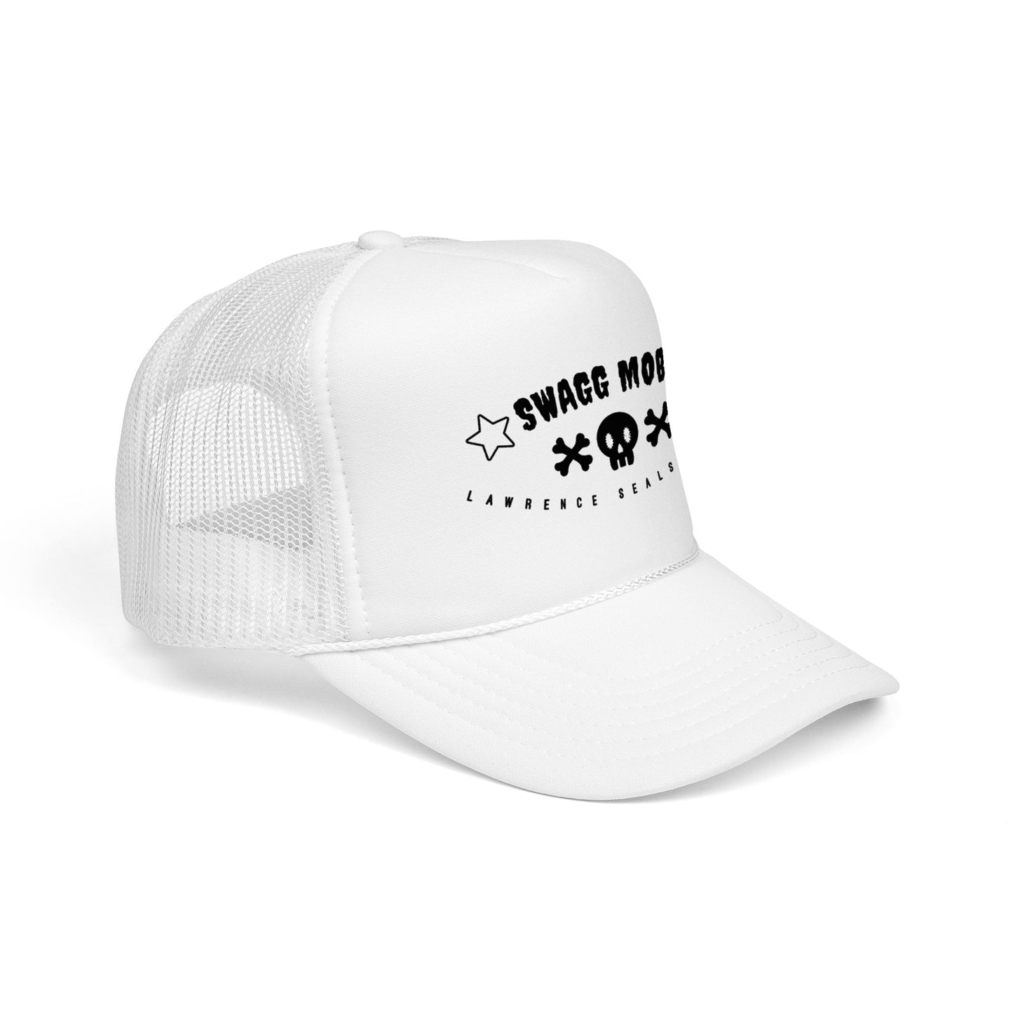 Swagg Mobb Skull Trucker Hat — Retro Punk Foam Mesh Cap