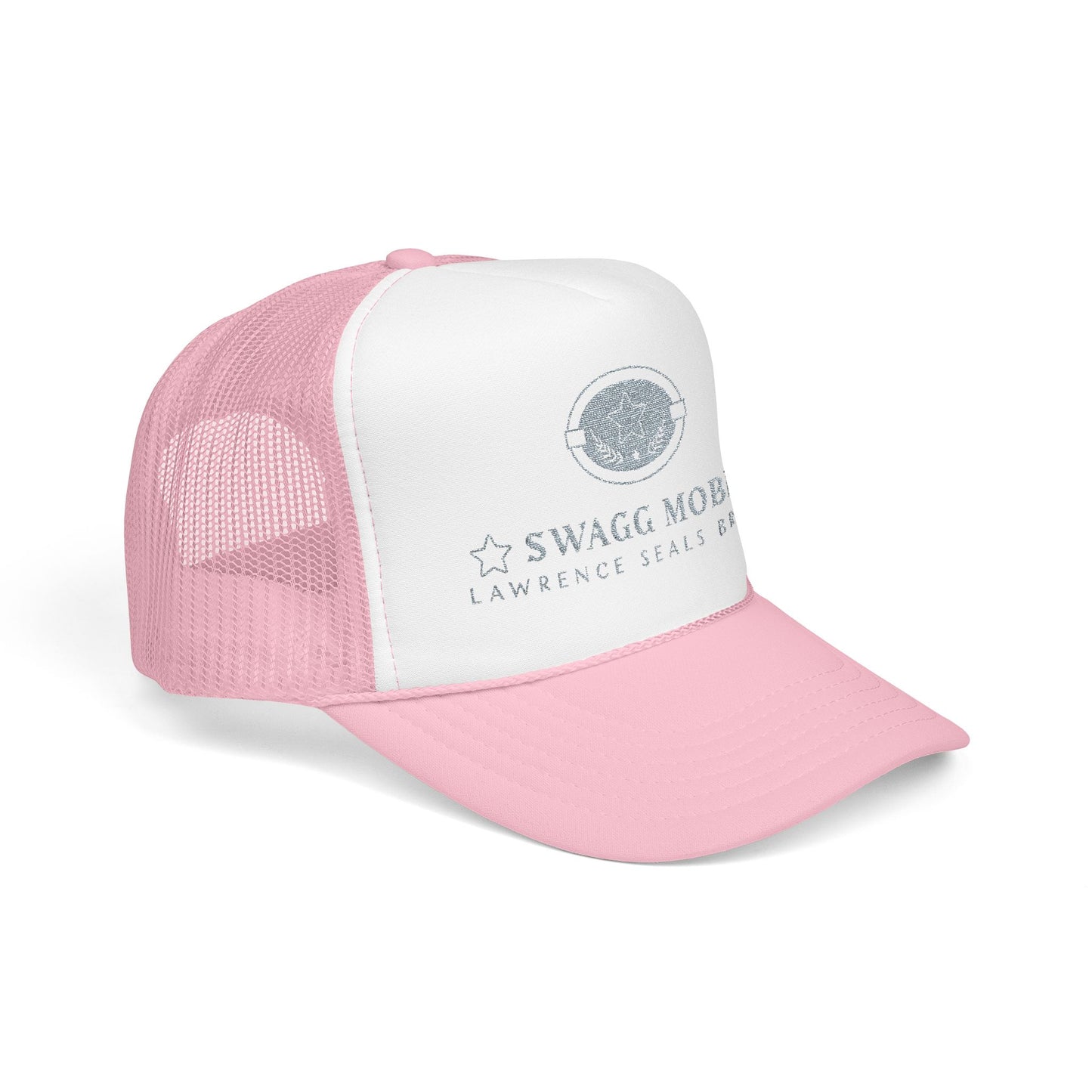 Swagg Mobb Embroidered Trucker Hat - Foam Mesh Cap with 'Lawrence Seals Brand' Patch