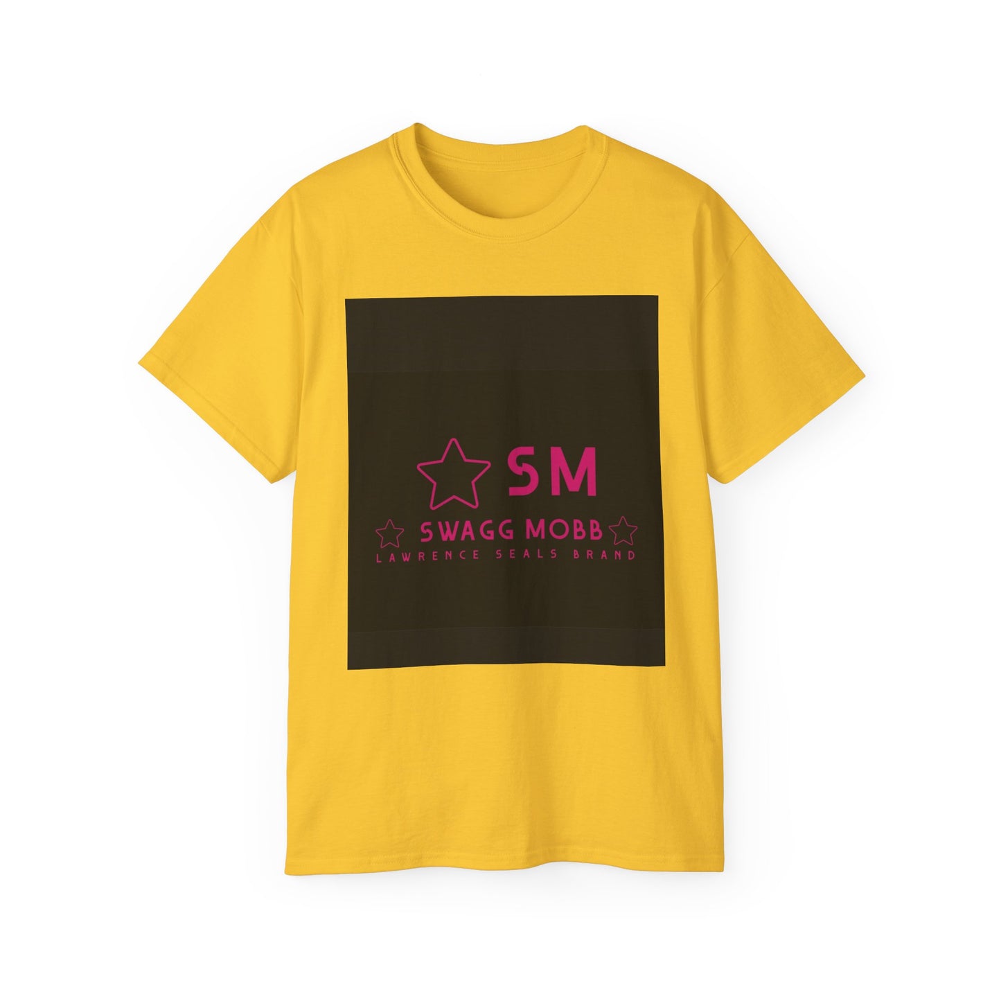 SM Swagg Mobb Logo Tee — Pink Star Logo Cotton T-Shirt