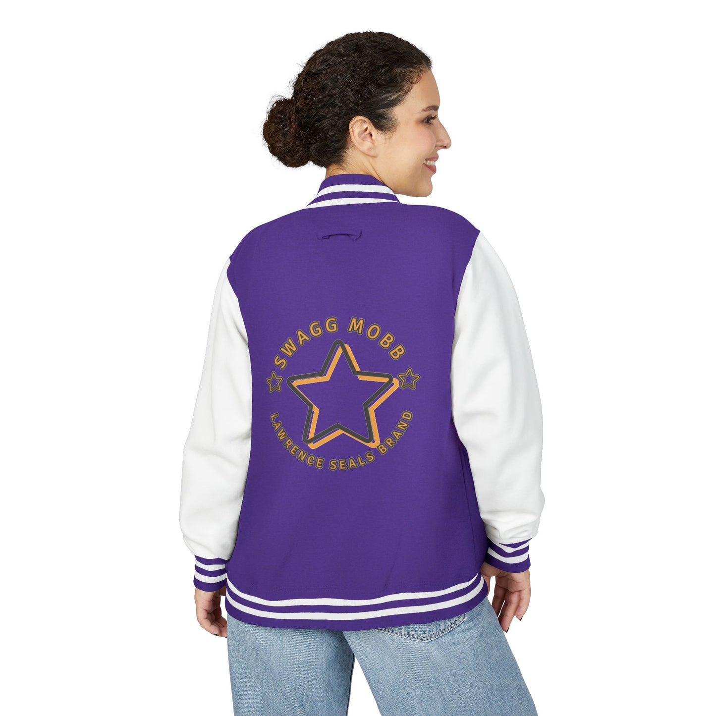 Unisex Heavyweight Letterman Jacket - Stylish Star & Badge Design, Sports Apparel, Cozy Layer, Perfect Gift for Graduations, Birthdays