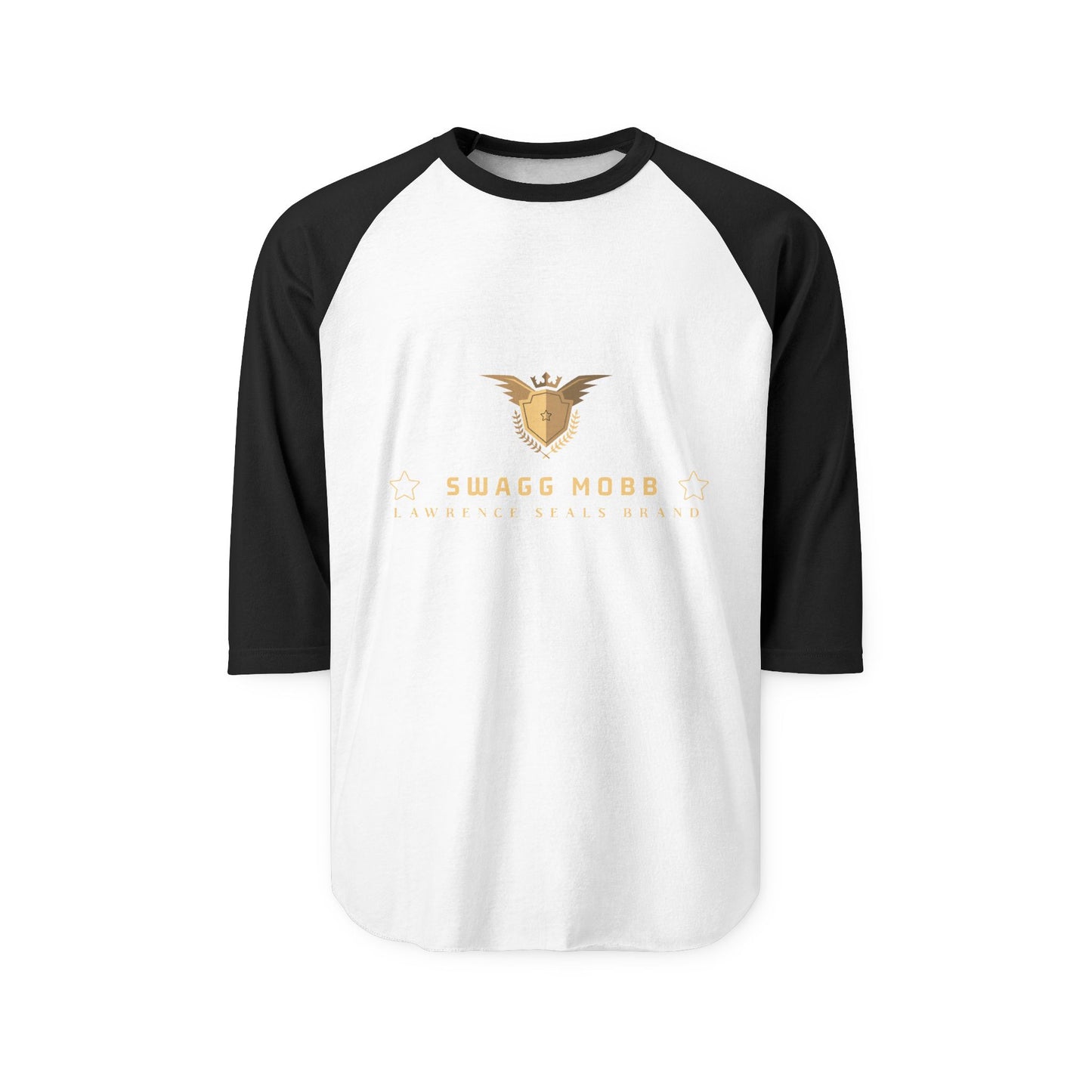 Swagg Mobb Eagle Logo Raglan Shirt — Vintage Golden Graphic 3/4 Sleeve