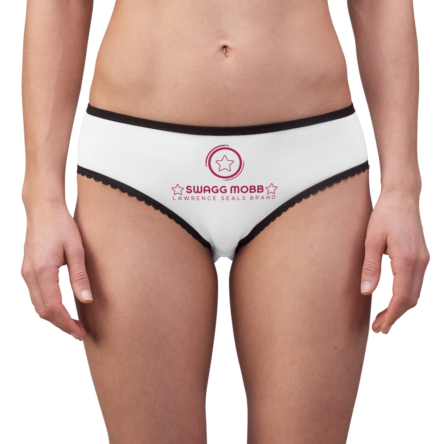 Women's Briefs — SWAGG MOBB Pink Logo Laced Bikini Panty