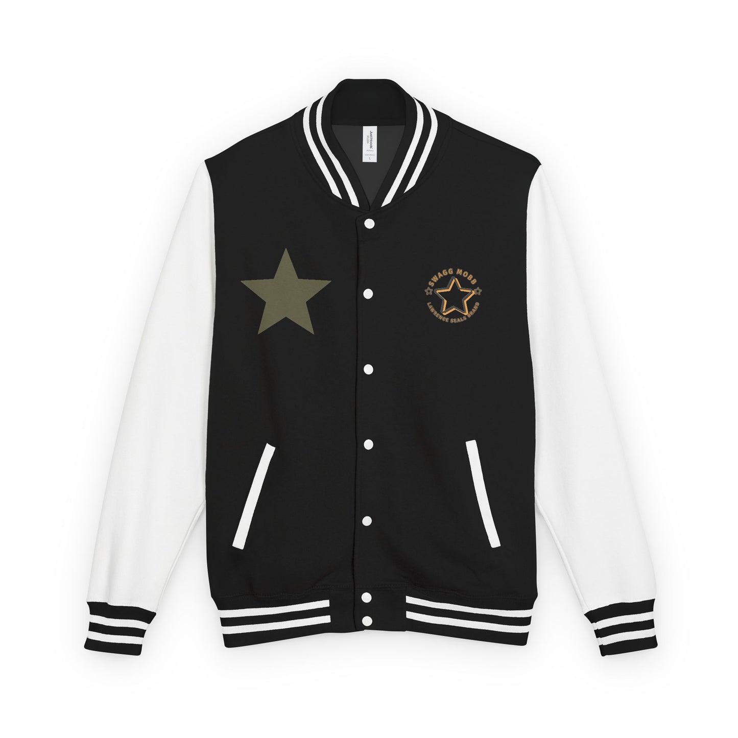 Unisex Heavyweight Letterman Jacket - Stylish Star & Badge Design, Sports Apparel, Cozy Layer, Perfect Gift for Graduations, Birthdays