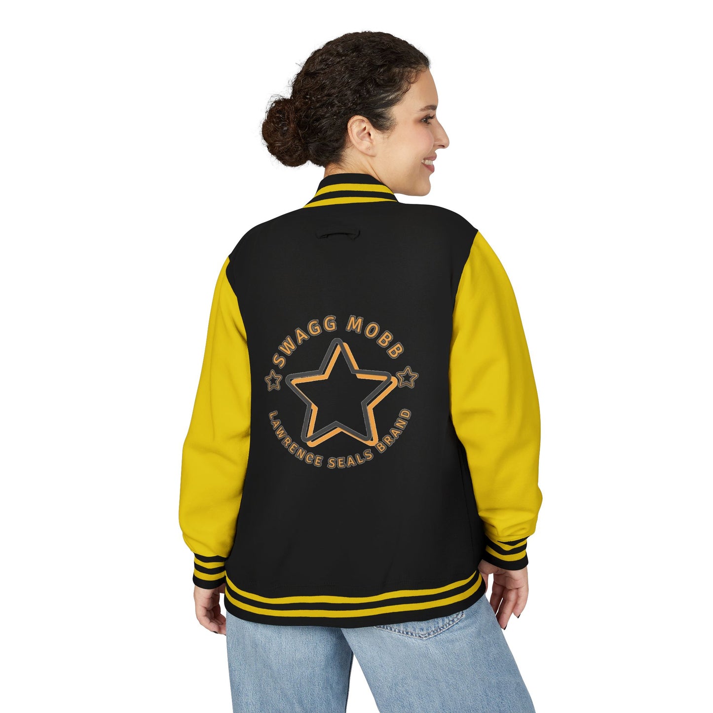 Unisex Heavyweight Letterman Jacket - Stylish Star & Badge Design, Sports Apparel, Cozy Layer, Perfect Gift for Graduations, Birthdays