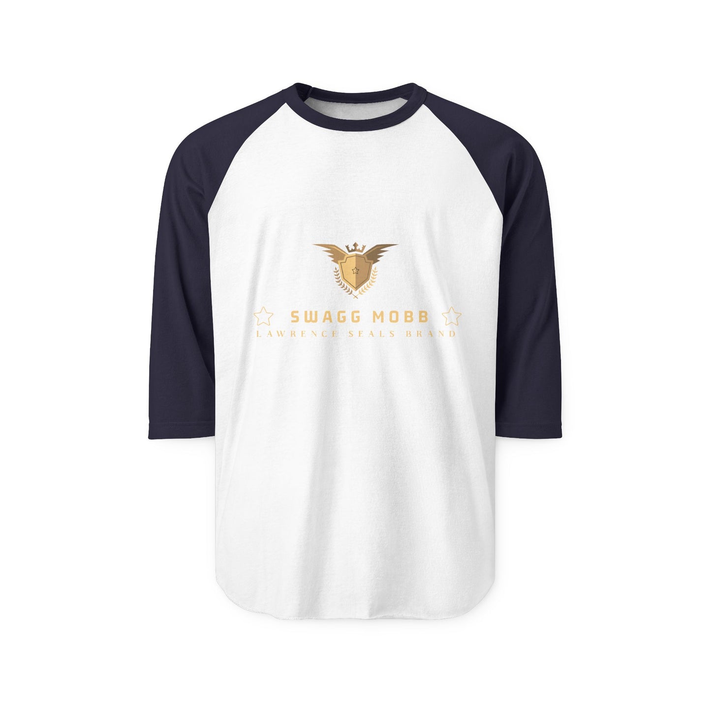 Swagg Mobb Eagle Logo Raglan Shirt — Vintage Golden Graphic 3/4 Sleeve