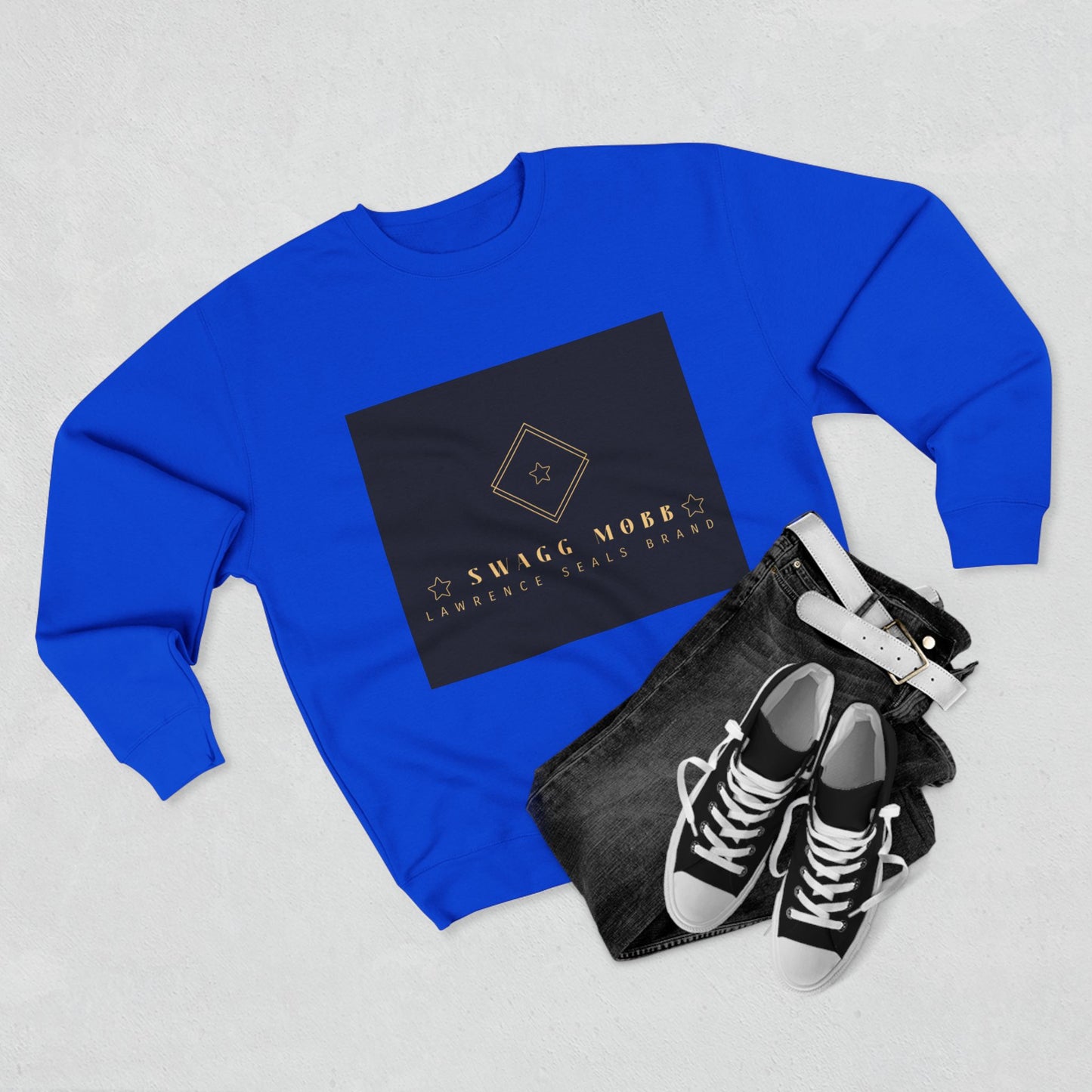Luxury Logo Sweatshirt — Gold Emblem Crewneck