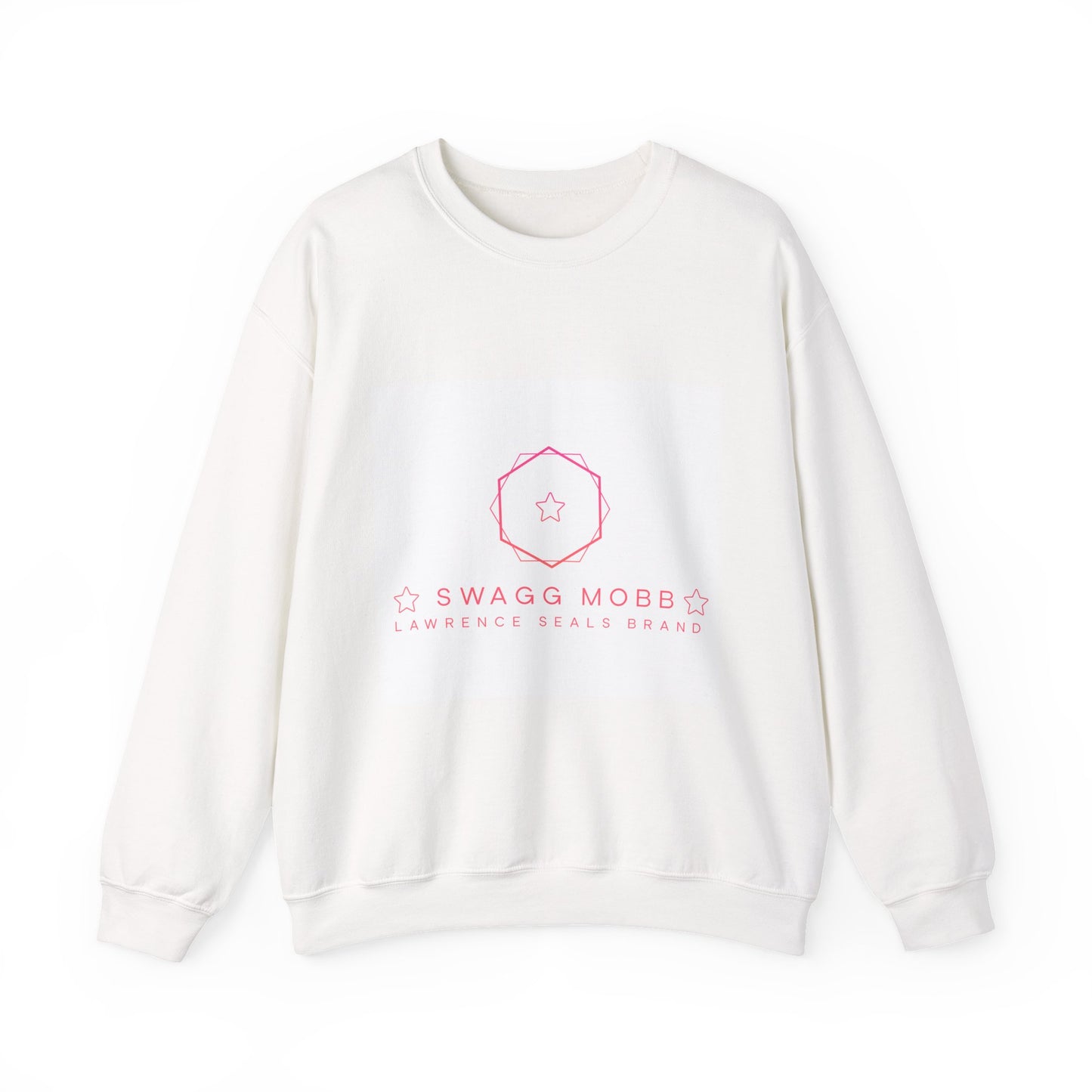 Crewneck Sweatshirt — Minimal Pink “Swagg Mobb” Logo