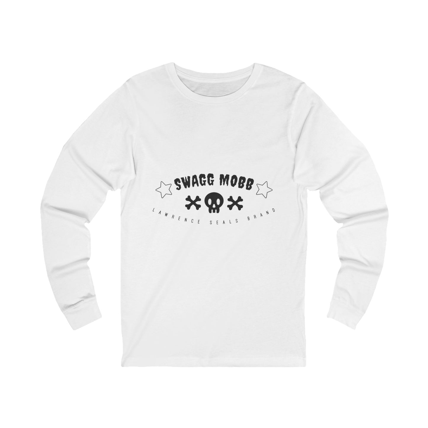Long Sleeve Tee — "Swagg Mobb" Skull Logo Graphic