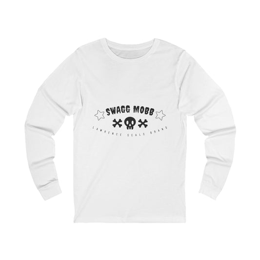 Long Sleeve Tee — "Swagg Mobb" Skull Logo Graphic
