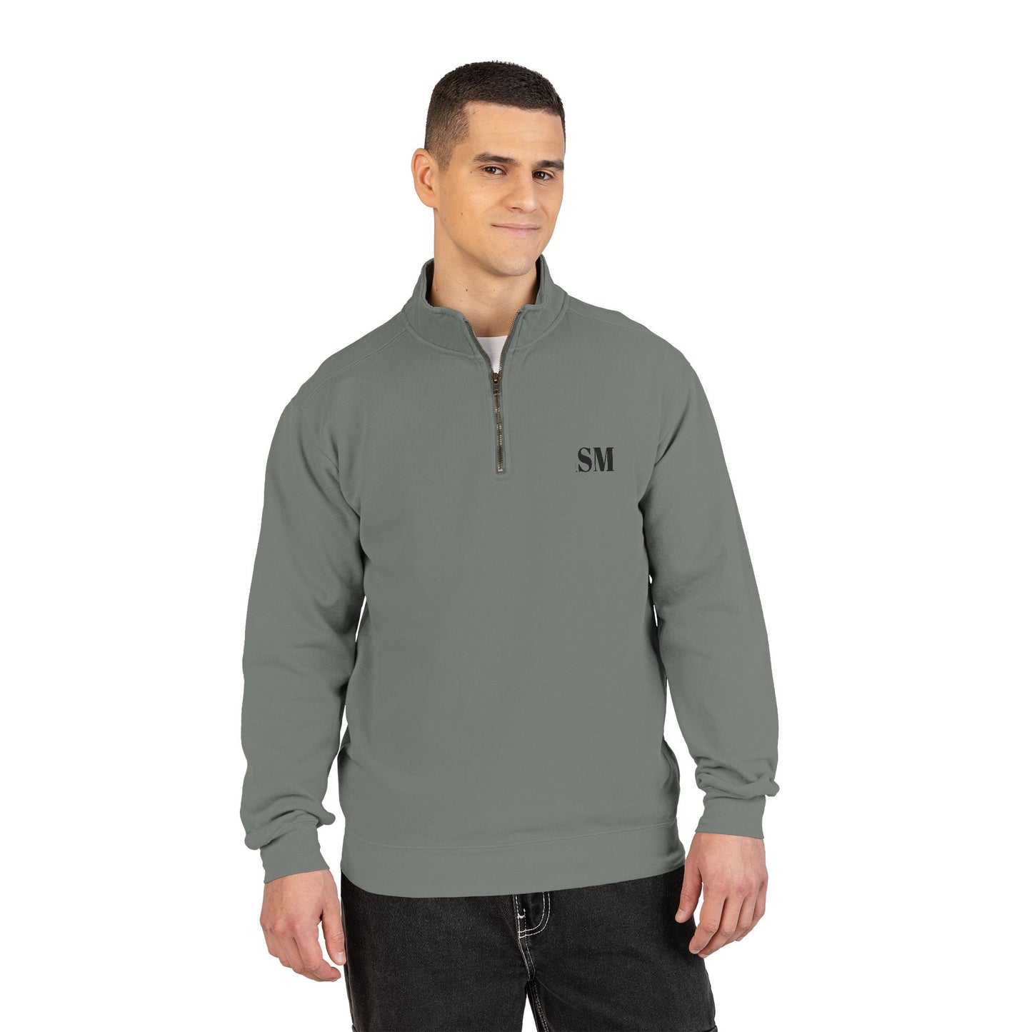 Quarter-Zip Sweatshirt — Vintage Crest "Always Forward" Chest Logo