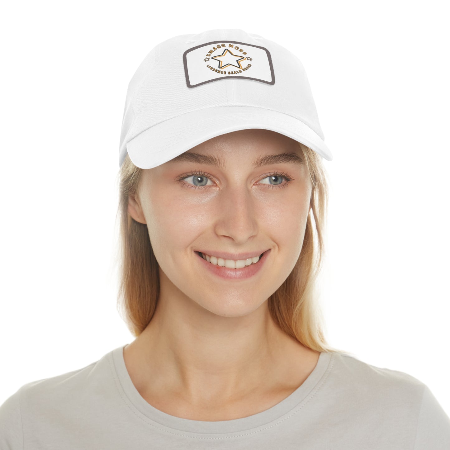 Savage Mood Dad Hat - Stylish White Cap with Leather Patch, Casual Cap, Gift for Dad, Trendy Hat, Summer Accessory