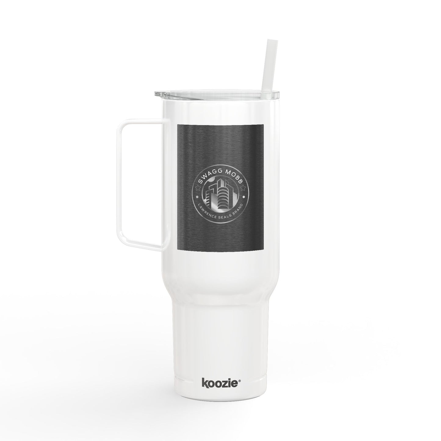 Engraved 40oz Insulated Tumbler with Lid & Handle — Personalized Stainless Travel Cup