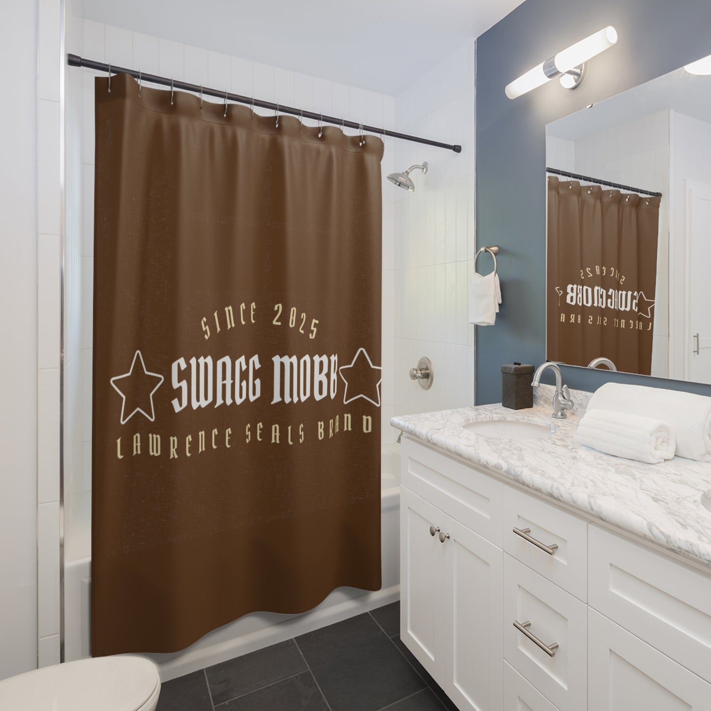 Swagg Mobb Shower Curtain - Stylish Home Decor, Unique Bathroom Accessory, Trendy Gift, Modern Design, Since 2025 Statement