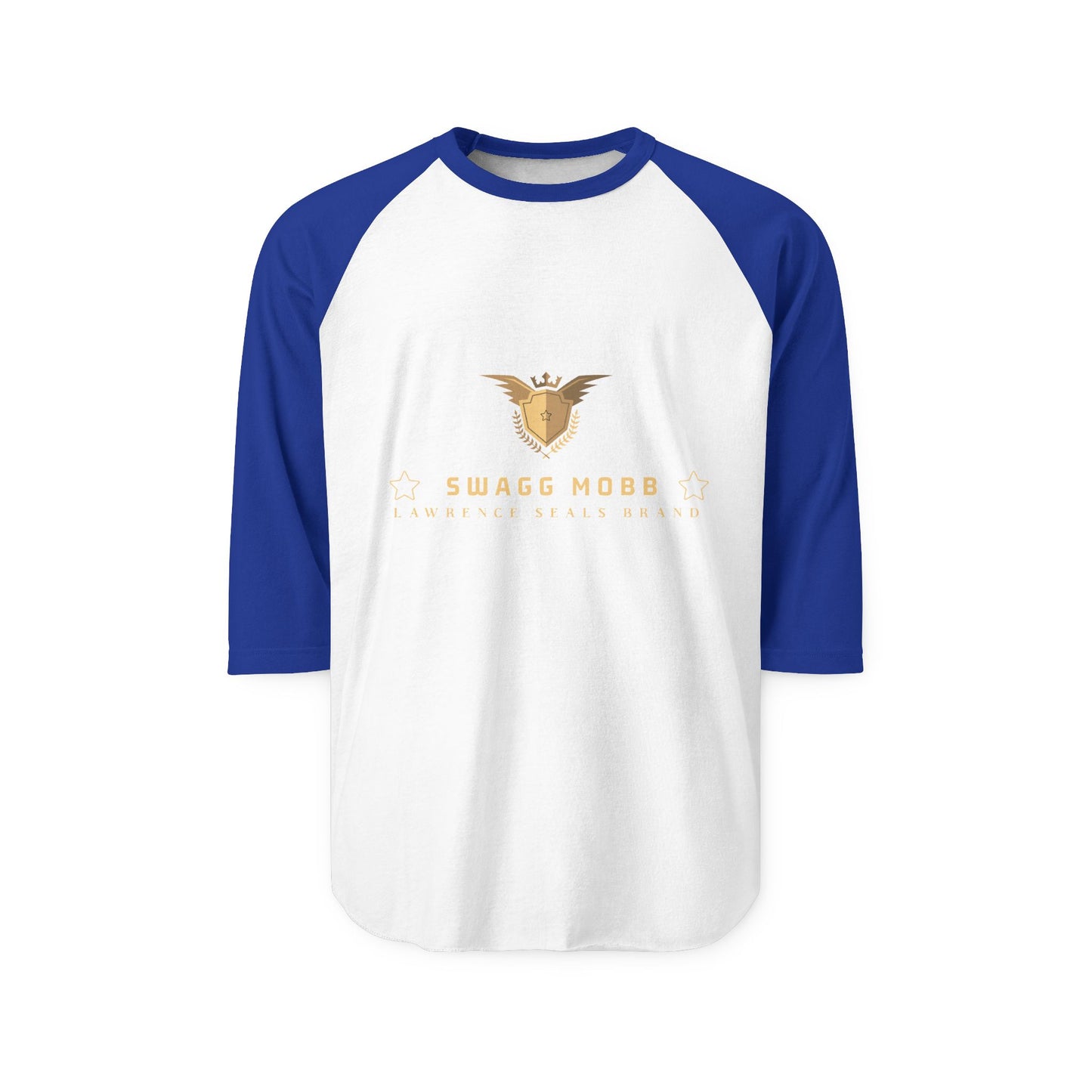 Swagg Mobb Eagle Logo Raglan Shirt — Vintage Golden Graphic 3/4 Sleeve