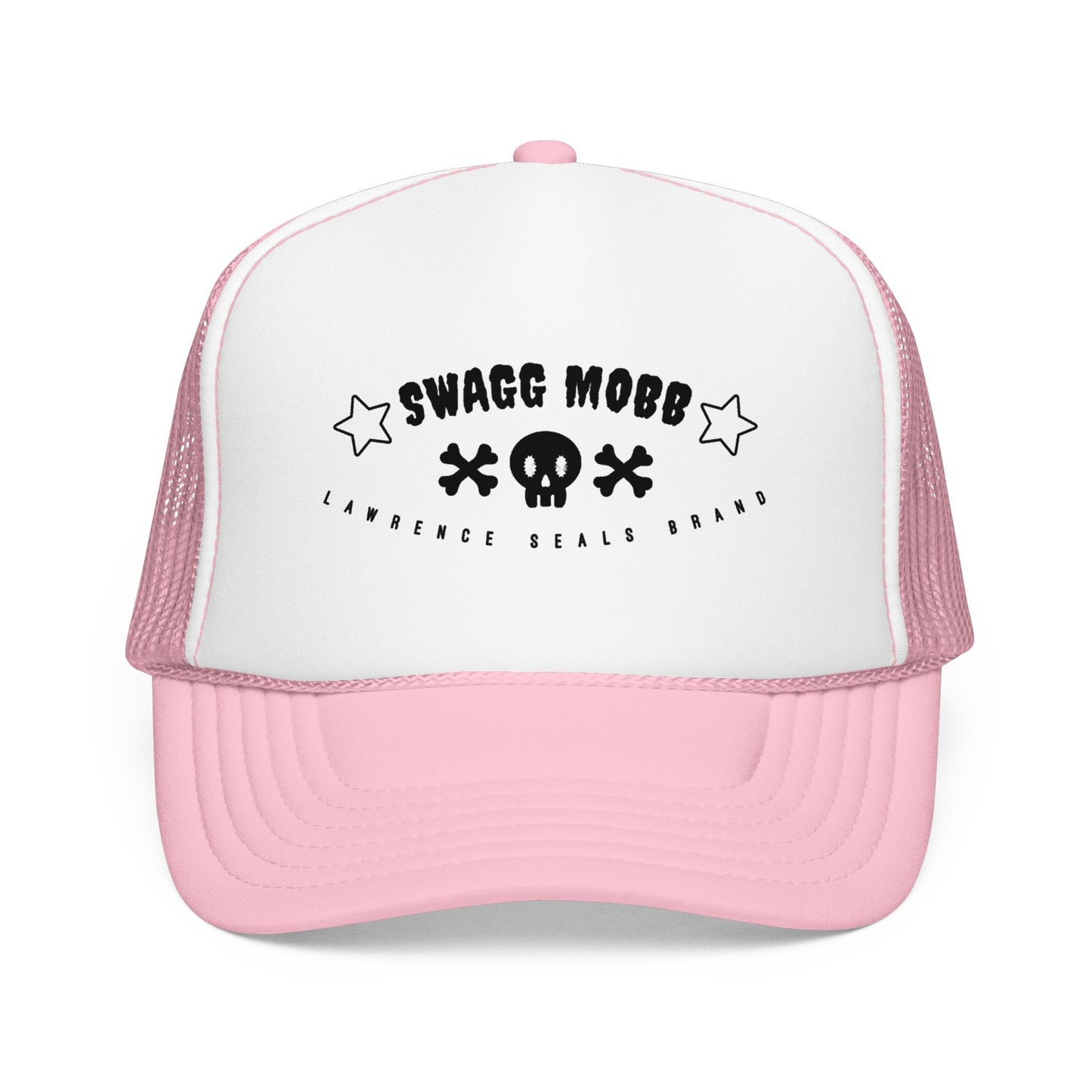 Swagg Mobb Skull Trucker Hat — Retro Punk Foam Mesh Cap