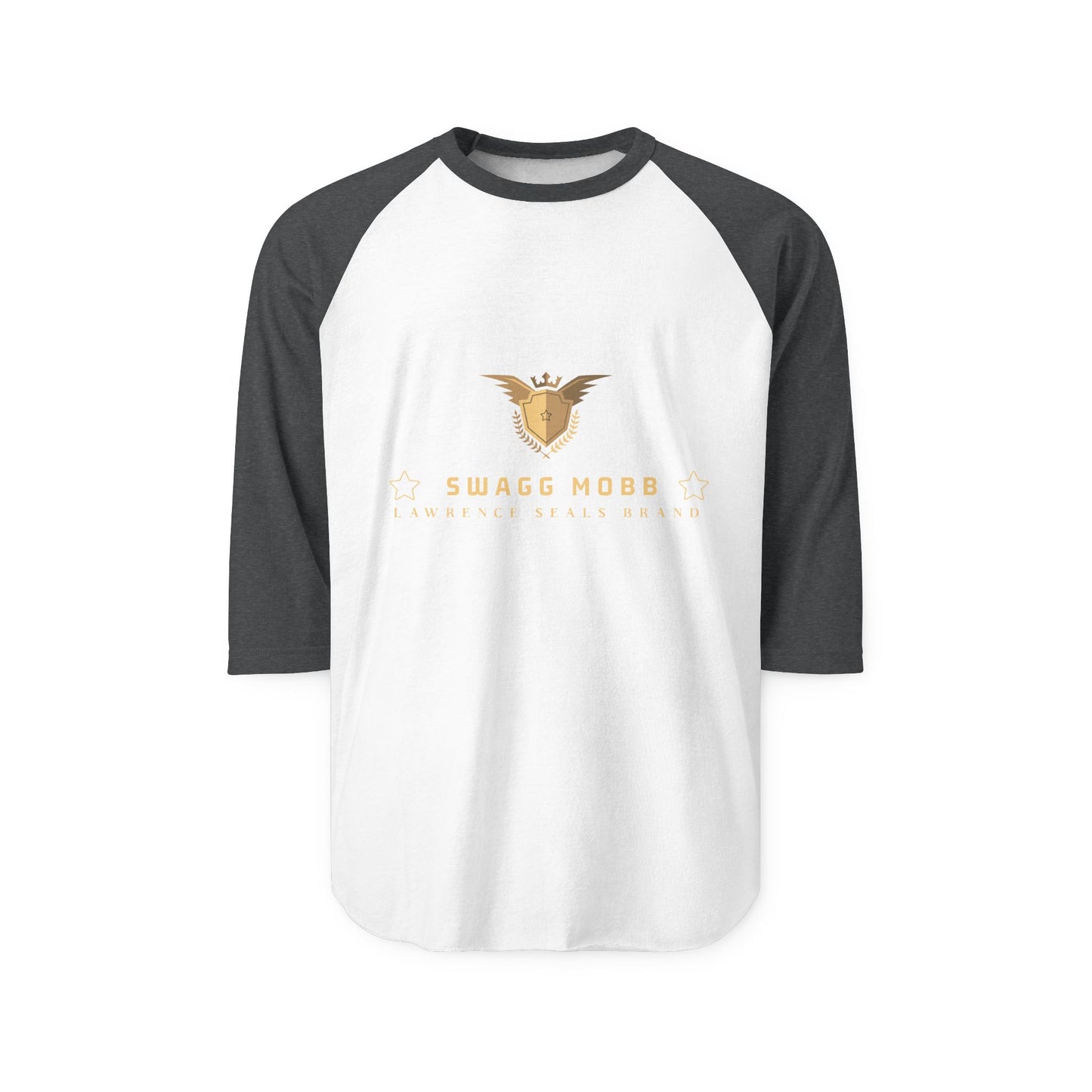 Swagg Mobb Eagle Logo Raglan Shirt — Vintage Golden Graphic 3/4 Sleeve