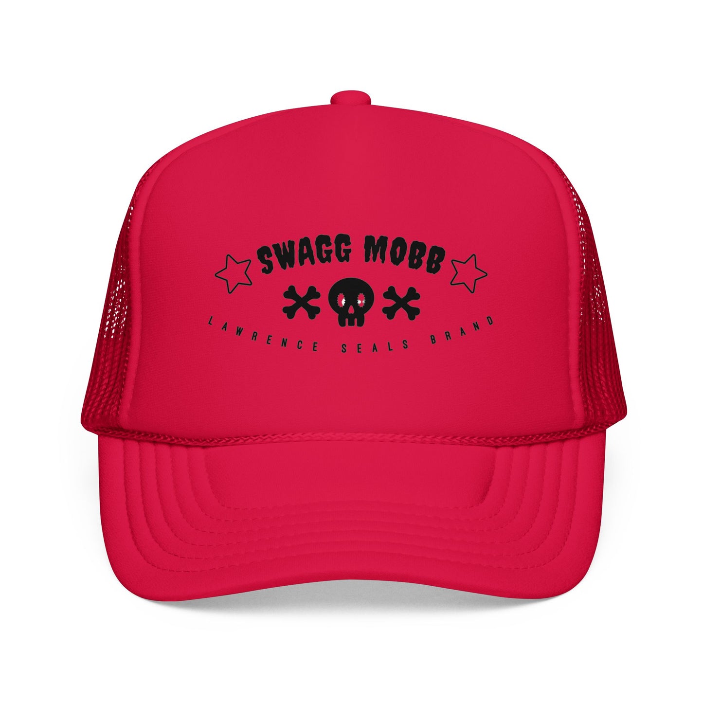 Swagg Mobb Skull Trucker Hat — Retro Punk Foam Mesh Cap