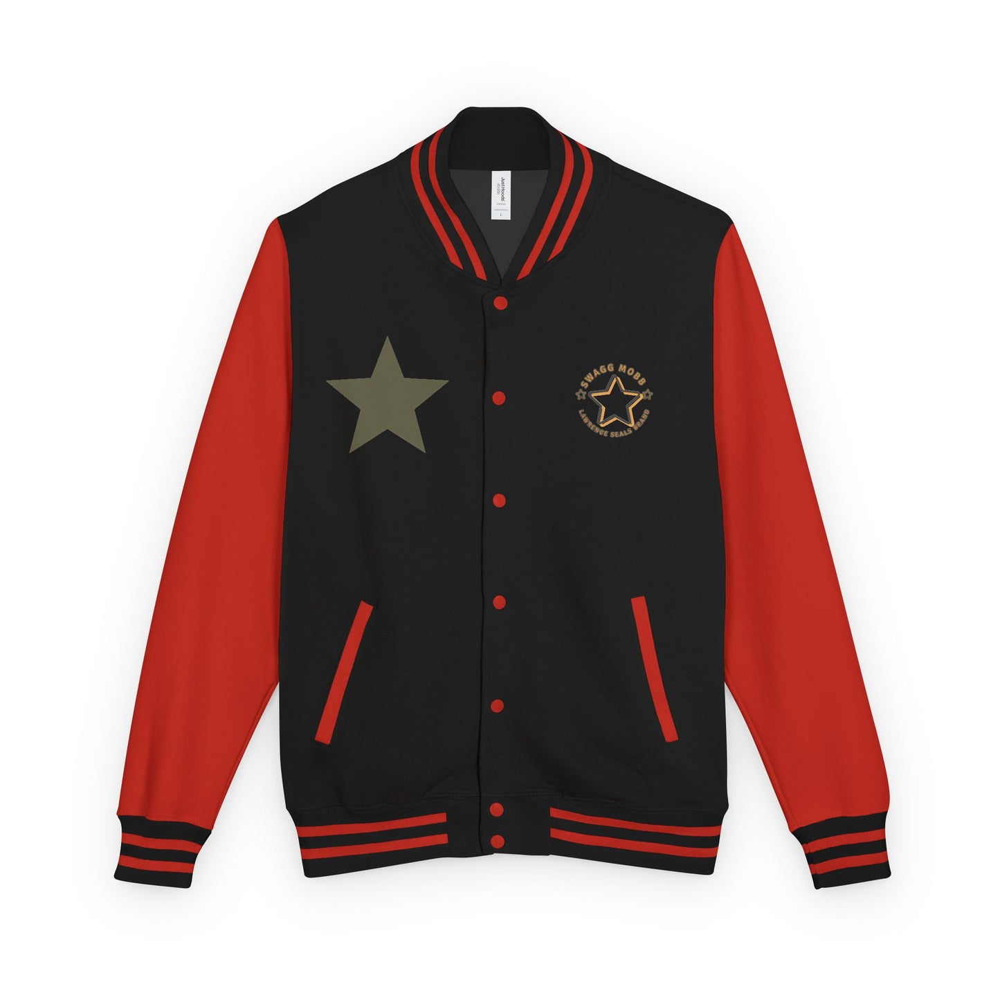 Unisex Heavyweight Letterman Jacket - Stylish Star & Badge Design, Sports Apparel, Cozy Layer, Perfect Gift for Graduations, Birthdays