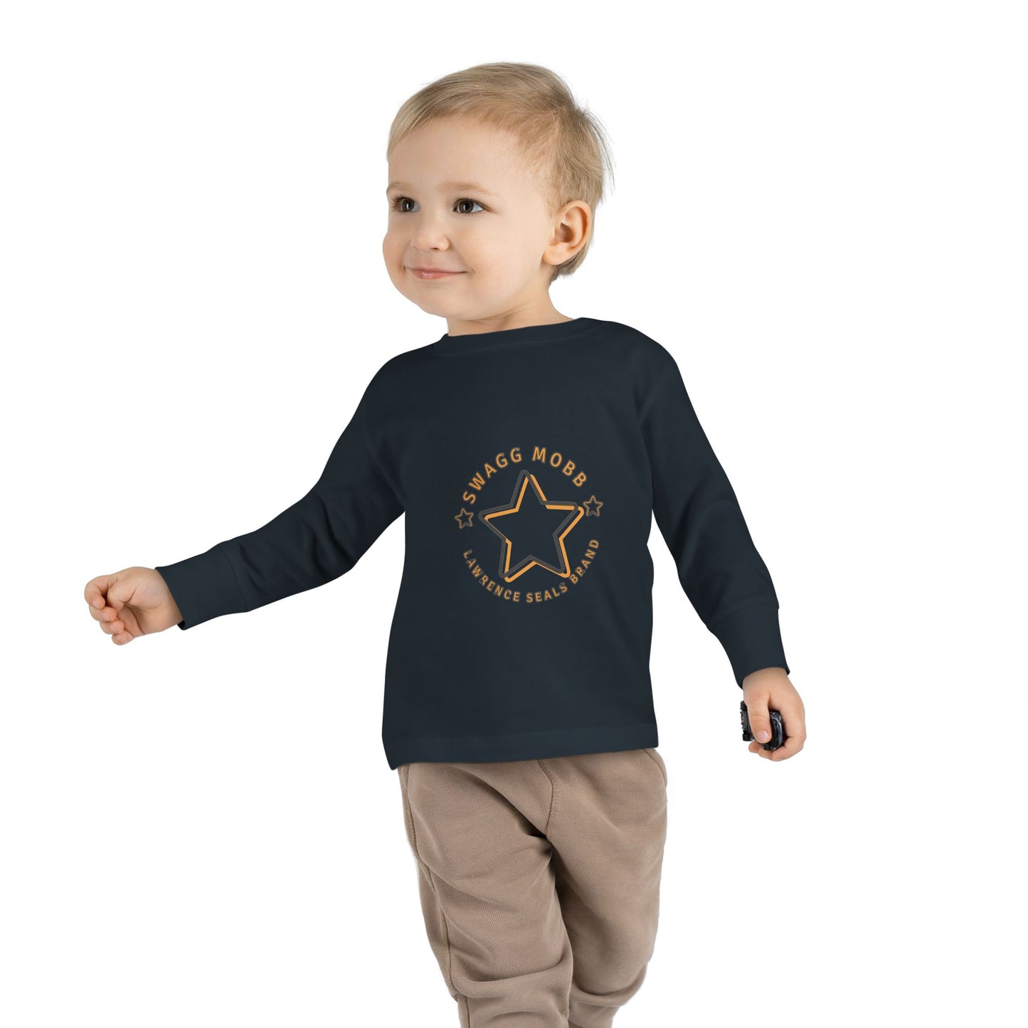 Star-Embellished Toddler Long Sleeve Tee, Cute Kids Apparel, Baby Shower Gift, Comfortable Everyday Wear, Playtime Fashion