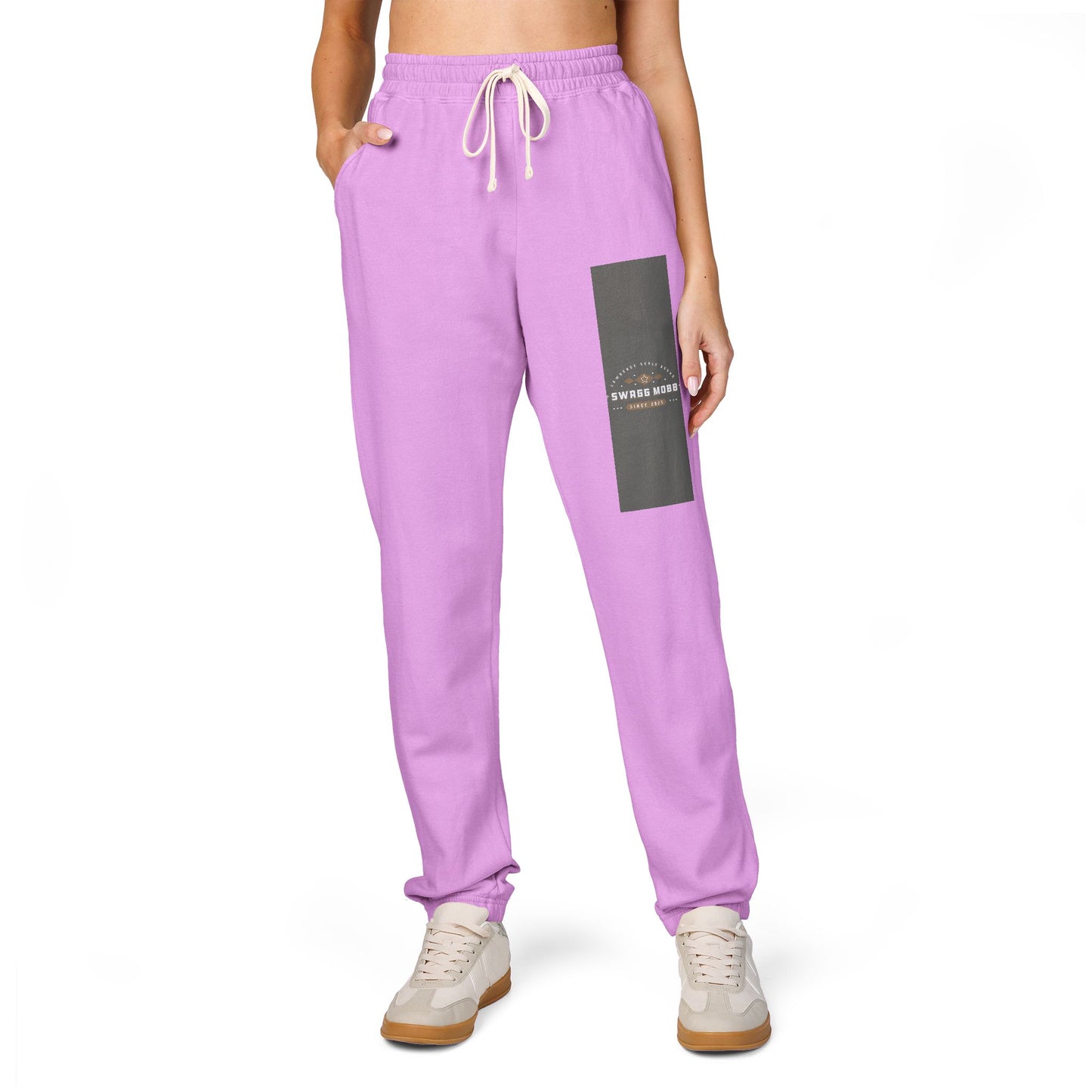 Fleece Sweatpants — Rustic Patch 'Coastal Riders' Graphic