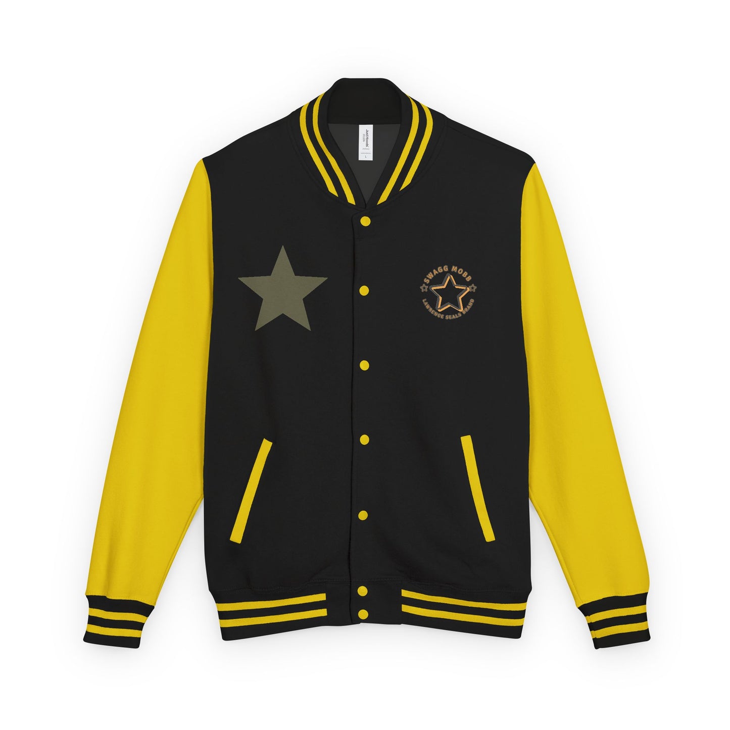 Unisex Heavyweight Letterman Jacket - Stylish Star & Badge Design, Sports Apparel, Cozy Layer, Perfect Gift for Graduations, Birthdays