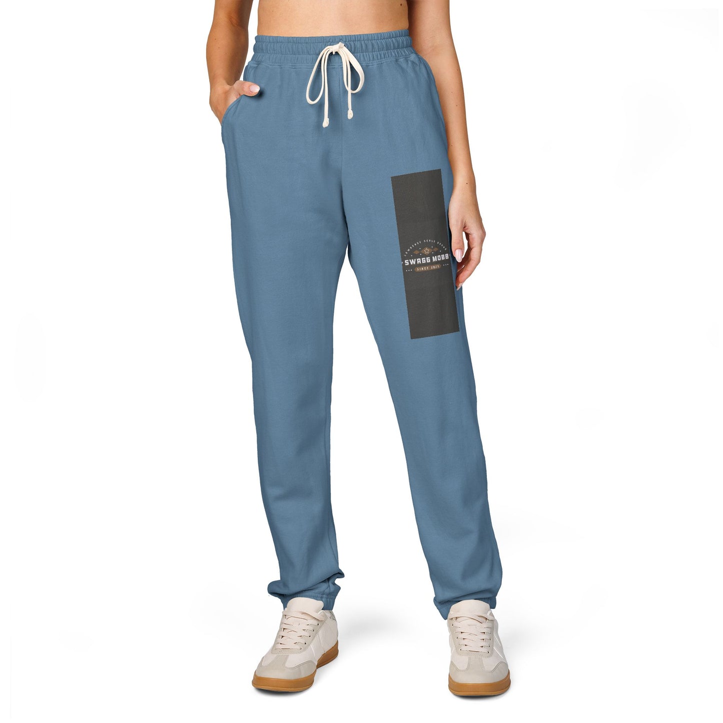 Fleece Sweatpants — Rustic Patch 'Coastal Riders' Graphic