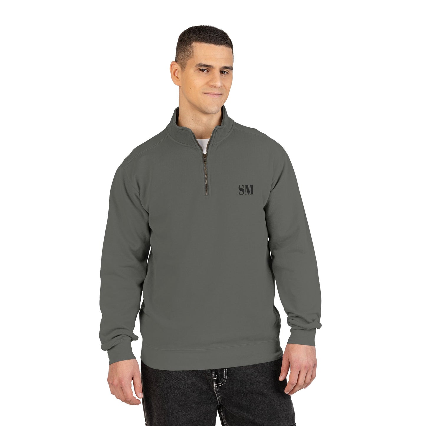 Quarter-Zip Sweatshirt — Vintage Crest "Always Forward" Chest Logo