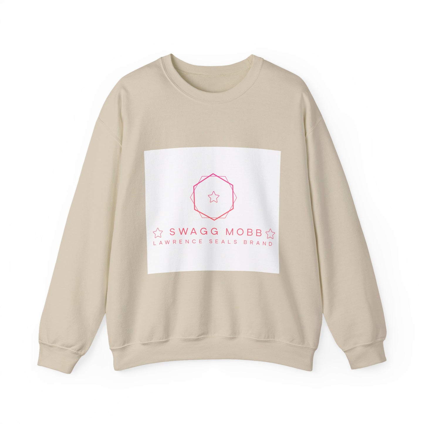 Crewneck Sweatshirt — Minimal Pink “Swagg Mobb” Logo