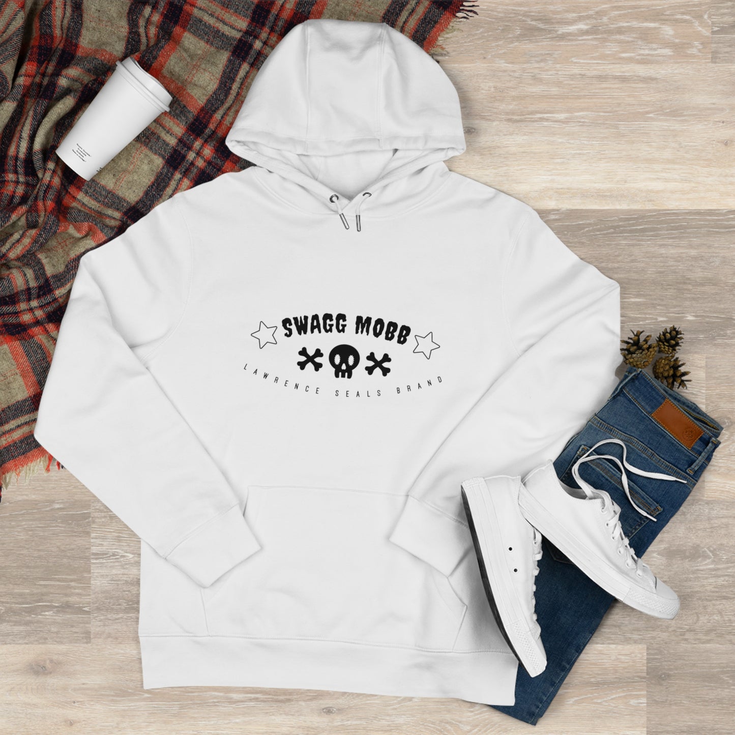 King Hooded Sweatshirt — 'SWAGG MOBB' Streetwear Hoodie with Skull & Crossbones Graphic