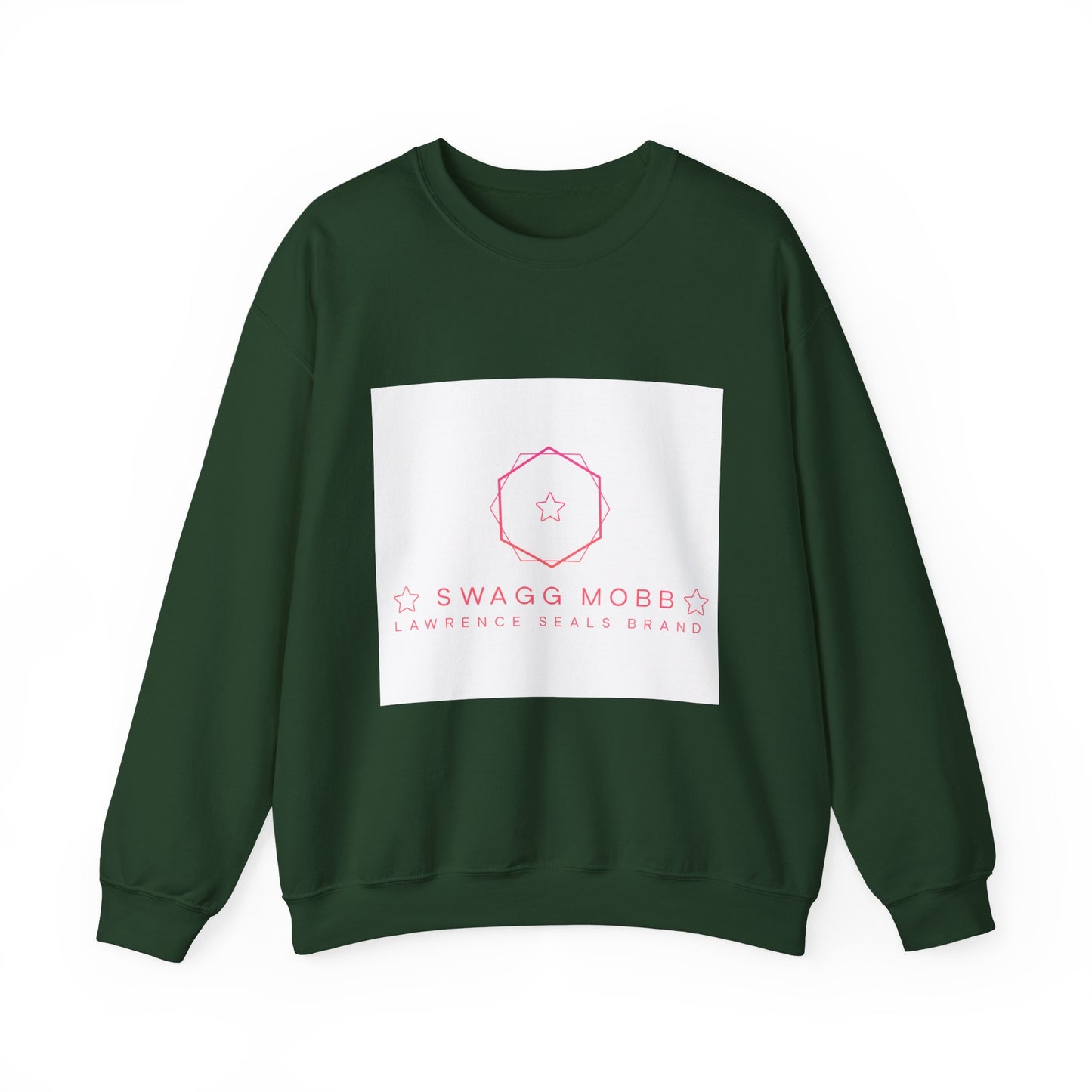 Crewneck Sweatshirt — Minimal Pink “Swagg Mobb” Logo