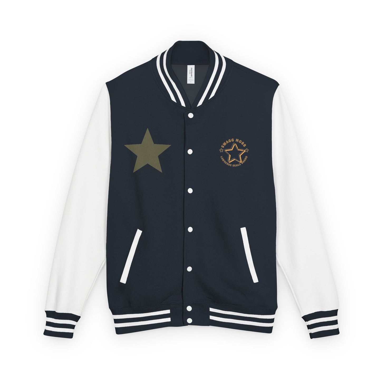 Unisex Heavyweight Letterman Jacket - Stylish Star & Badge Design, Sports Apparel, Cozy Layer, Perfect Gift for Graduations, Birthdays