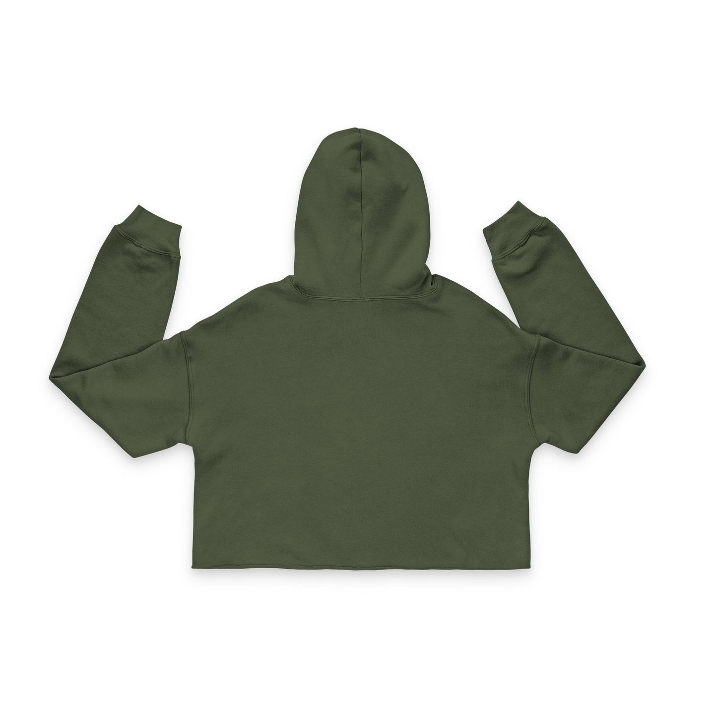 Cropped Hoodie — Olive 'SWAGG MOBB' Star Logo Women's Streetwear
