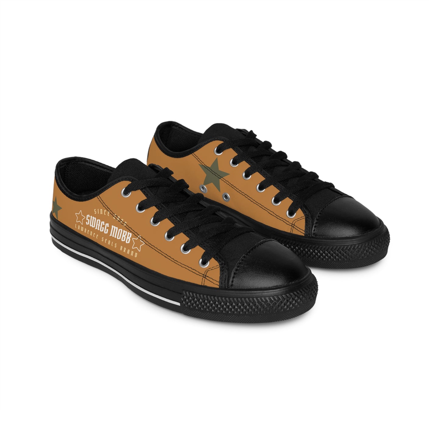 Classic Black & White Low-Top Sneakers — Men's Casual Canvas Shoes