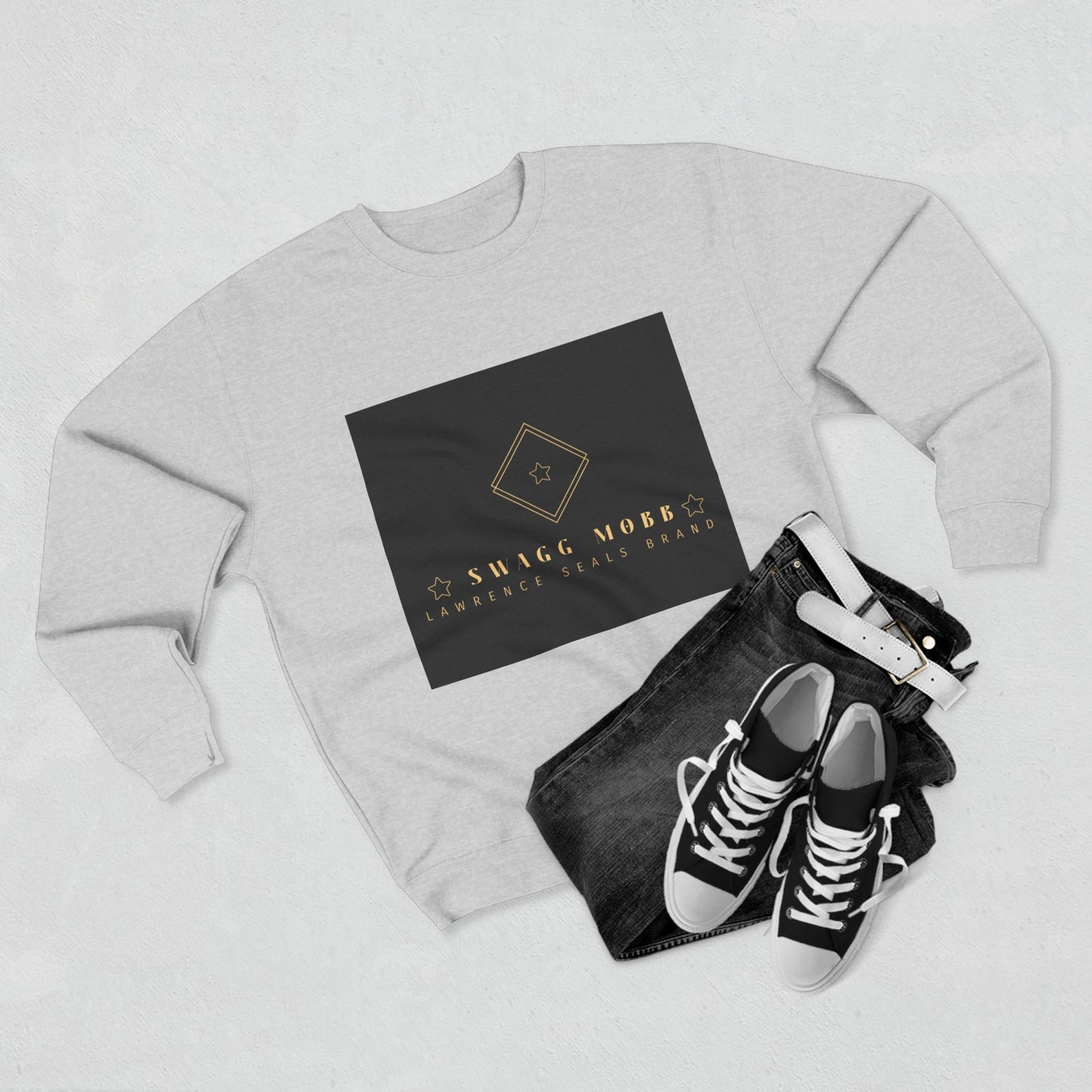 Luxury Logo Sweatshirt — Gold Emblem Crewneck