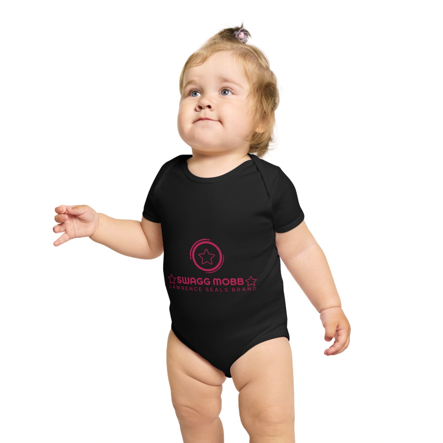 Baby Bodysuit - Pink "Swagg Mobb" Logo Infant Onesie